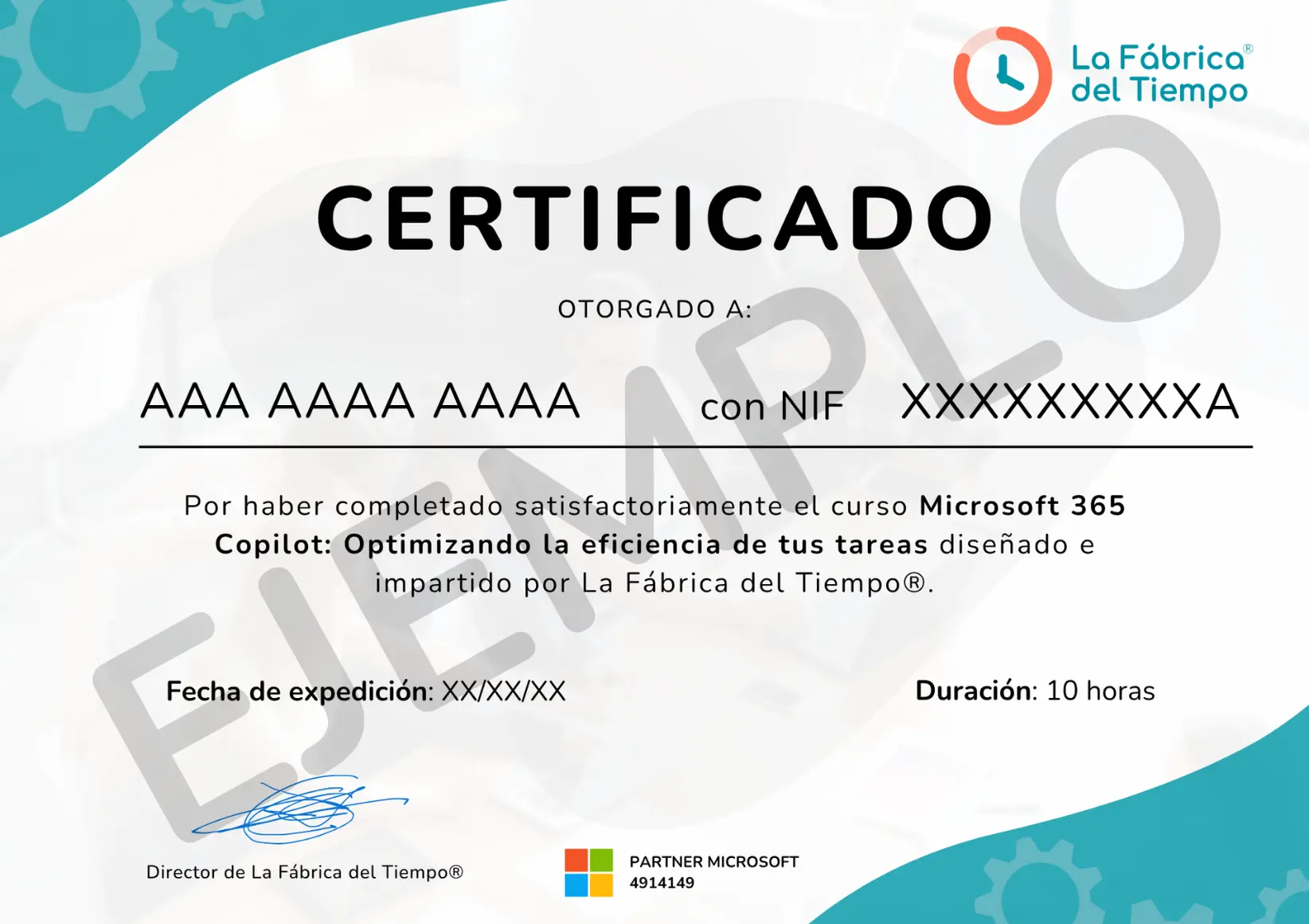 Certificado del curso